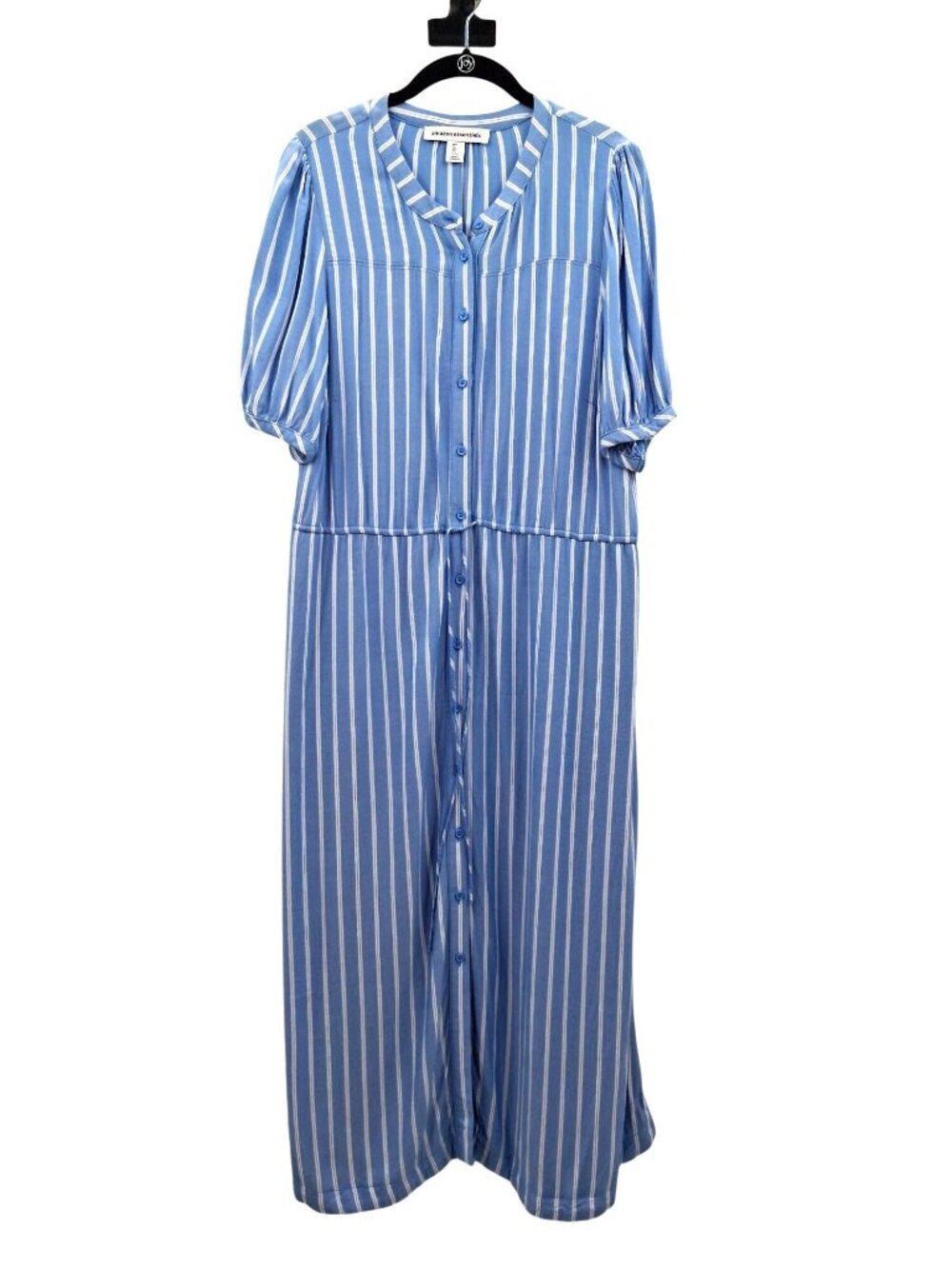 Blue & White Striped Midi Dress Size Large